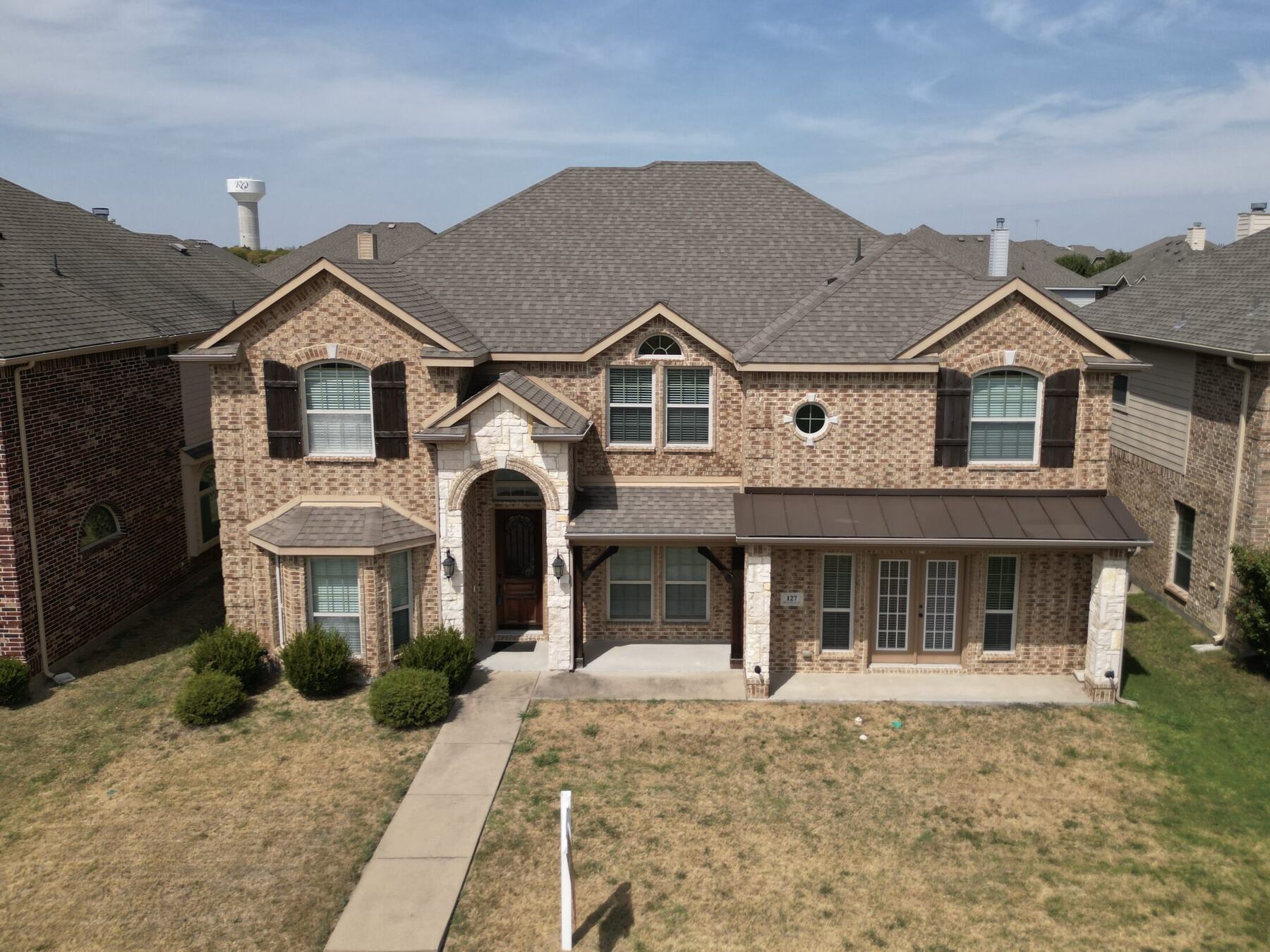 Front elevation aerial property photograph