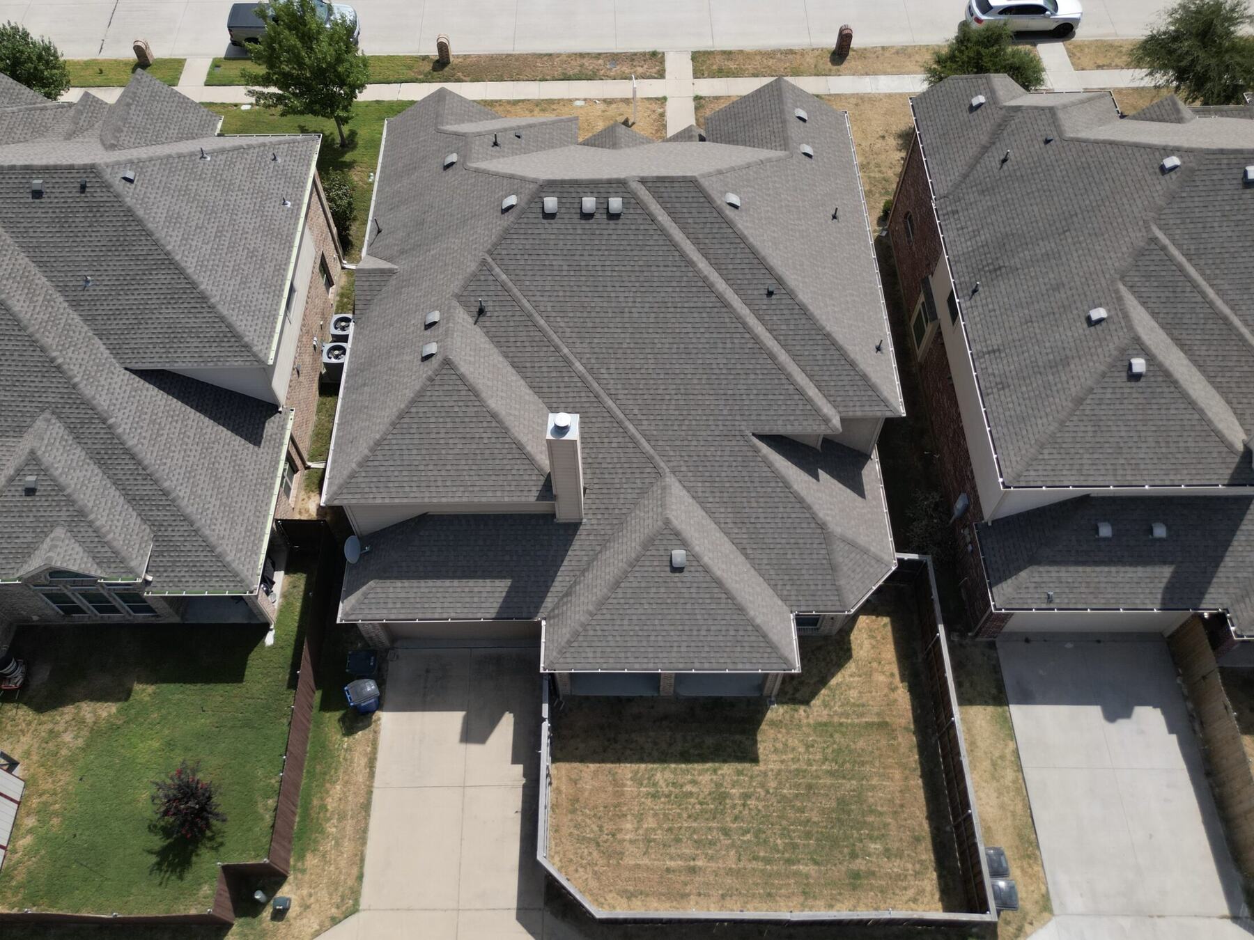 Straight-down aerial view documenting visible roof conditions